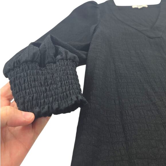 BB Dakota Steve Madden | Black, Ruston Textured Mini Dress | Size XS - Picture 4 of 7